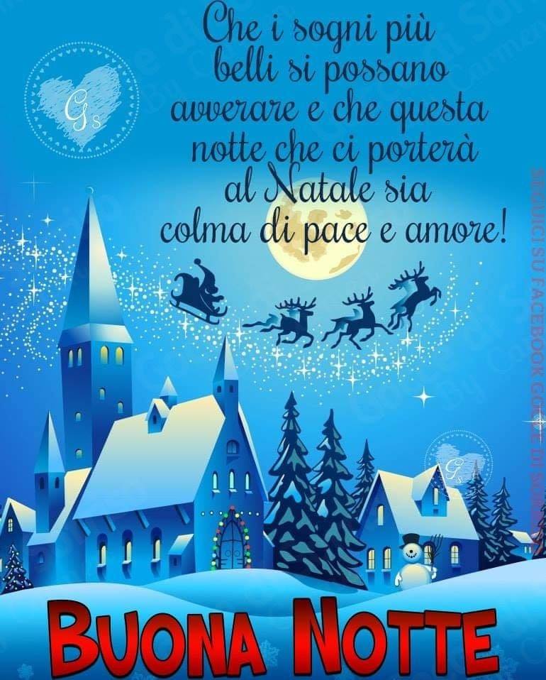 Che i sogni più belli si possano avverare e che questa notte che ci porterà al Natale sia colma di pace e amore! Buona Notte