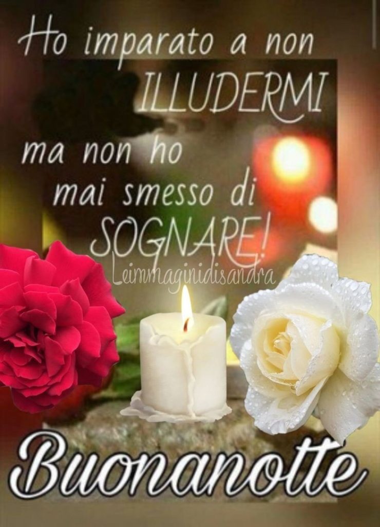 Ho imparato a non iludermi ma non ho mai smesso di sognare! Buonanotte