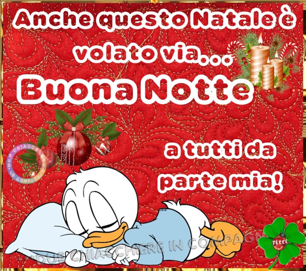 Anche questo Natale è volato via Buona Notte a tutti da parte mia