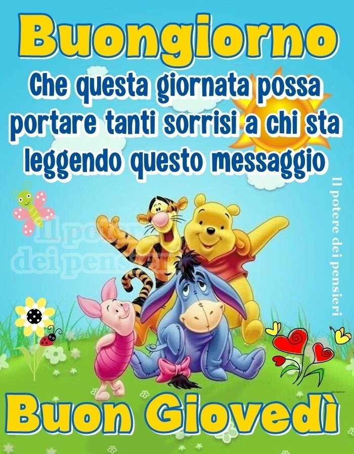 Buongiorno che questa giornata possa portare tanti sorrisi a chi sta leggendo questo messaggio Buon Giovedì