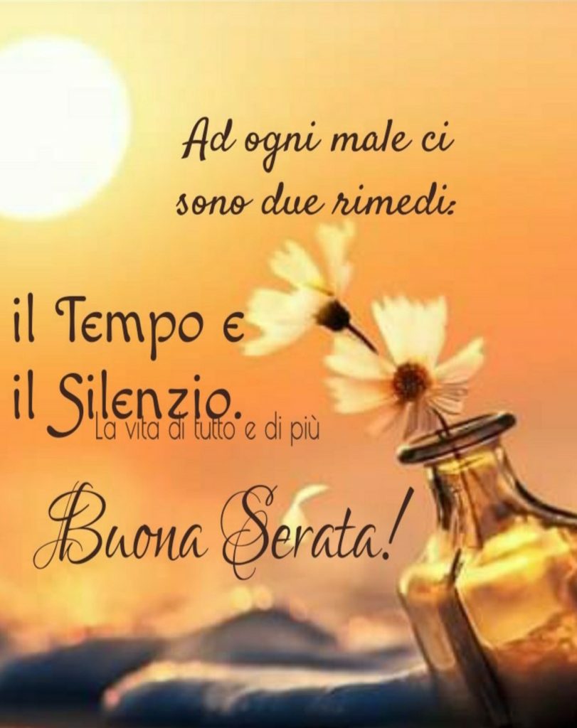 Ad ogni male ci sono due rimedi: Il tempo e il silenzio Buona Serata