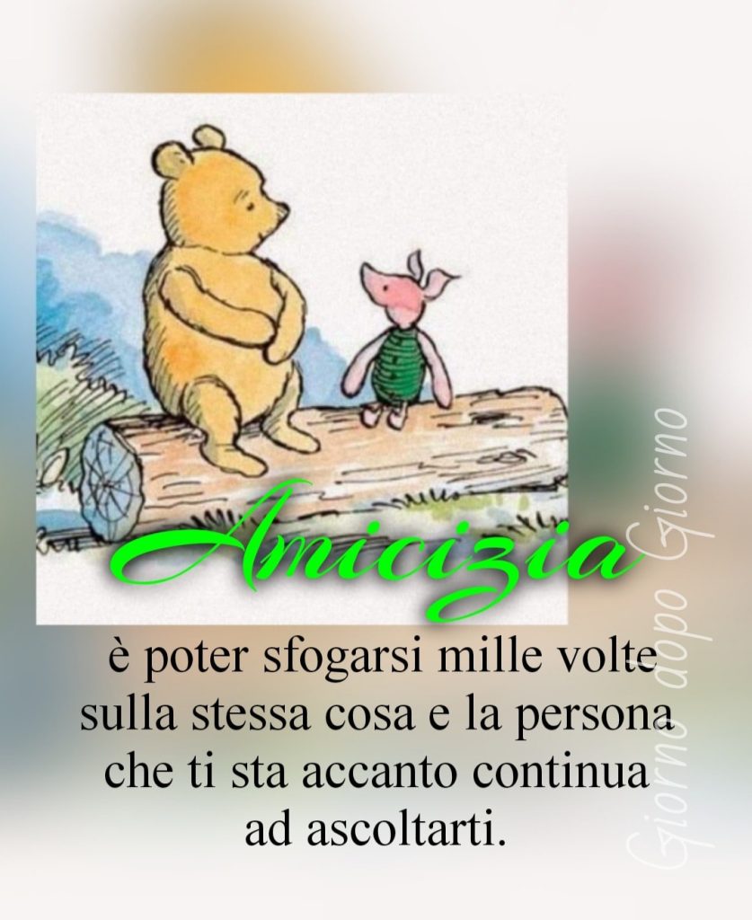 Amicizia è sfogarsi mille volte sulla stessa cosa e la persona che ti sta accanto continua ad ascoltarti