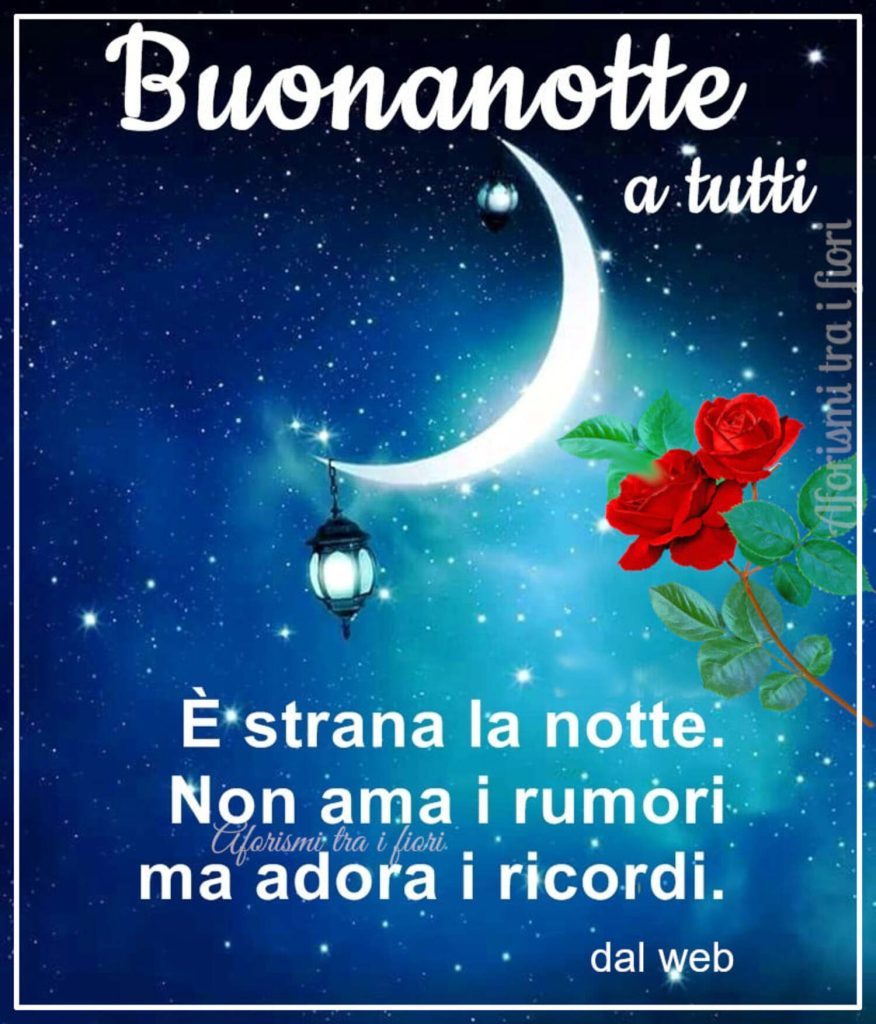 Buonanotte a tutti è strada la notte. Non ama i rumori ma adora i ricordi