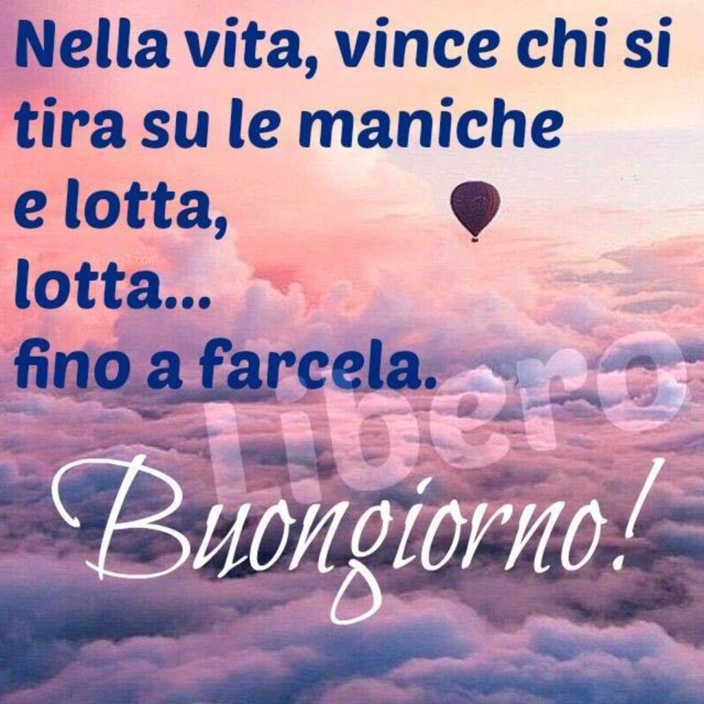 Nella vita, vince chi si tira le maniche e lotta, lotta... fino a farcela. Buongiorno!